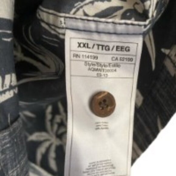 Quicksilver Waterman Palm Tree Print Button Down Shirt XXLarge - Picture 4 of 4